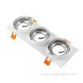 White Recessed Rectangular LED Triple Heads Downlights